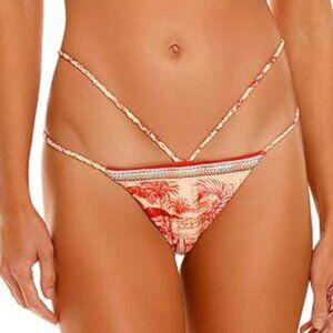 Agua Bendita Meline Shaka bikini bottom swim double strap pearl tropical new XL